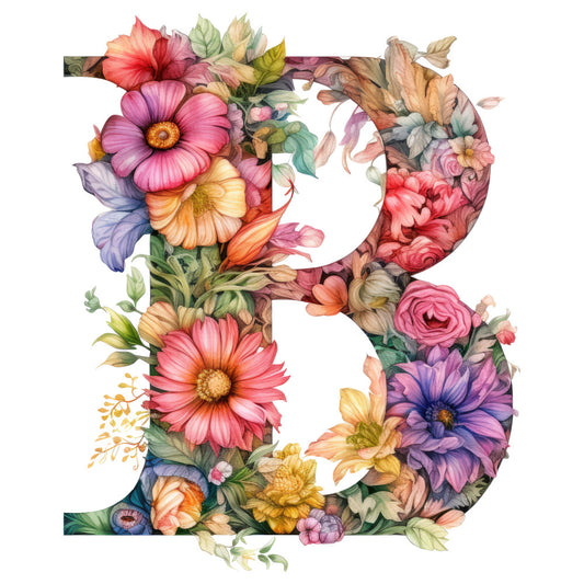 Alphabet Flowers Fabric Panel 6