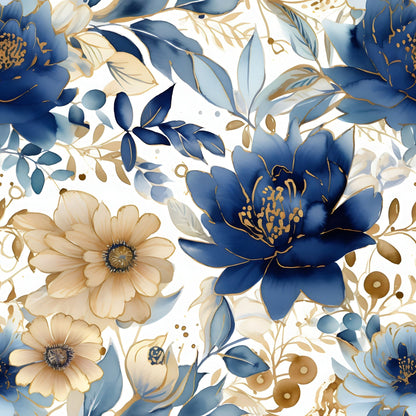 Gilded Indigo Pattern 5 Minky Fabric