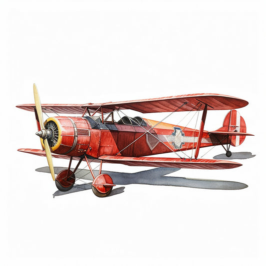 vintage airplane, red biplane, aviation, retro aircraft, antique plane, cream, rust red, burnt orange, yellow, charcoal gray, transportation, vintage travel, steampunk, nostalgic, 1920s, 1930s, airplane motifs, propeller, wings, classic aircraft, heritage, timeless, adventure theme, boys quilt, travel quilt, vintage style, whimsical, historical