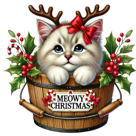 Meowy Christmas Fabric Panel 4