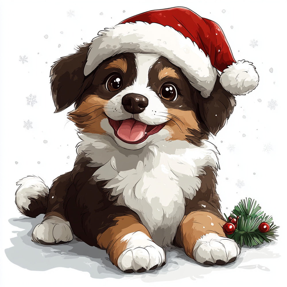 Christmas Dogs Fabric Panel 20