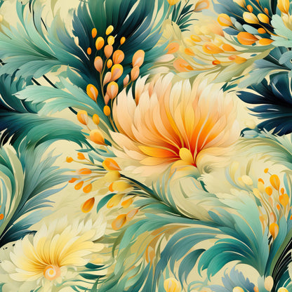 Tropical Autumn Pattern 3 Quilting Cotton Fabric