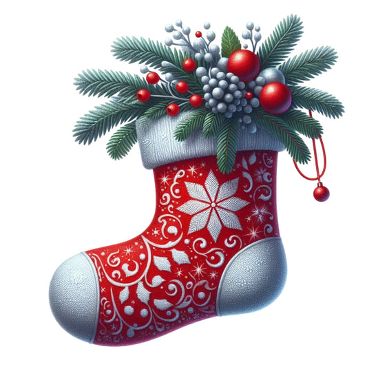 Cartoon Christmas Stockings Fabric Panel 9