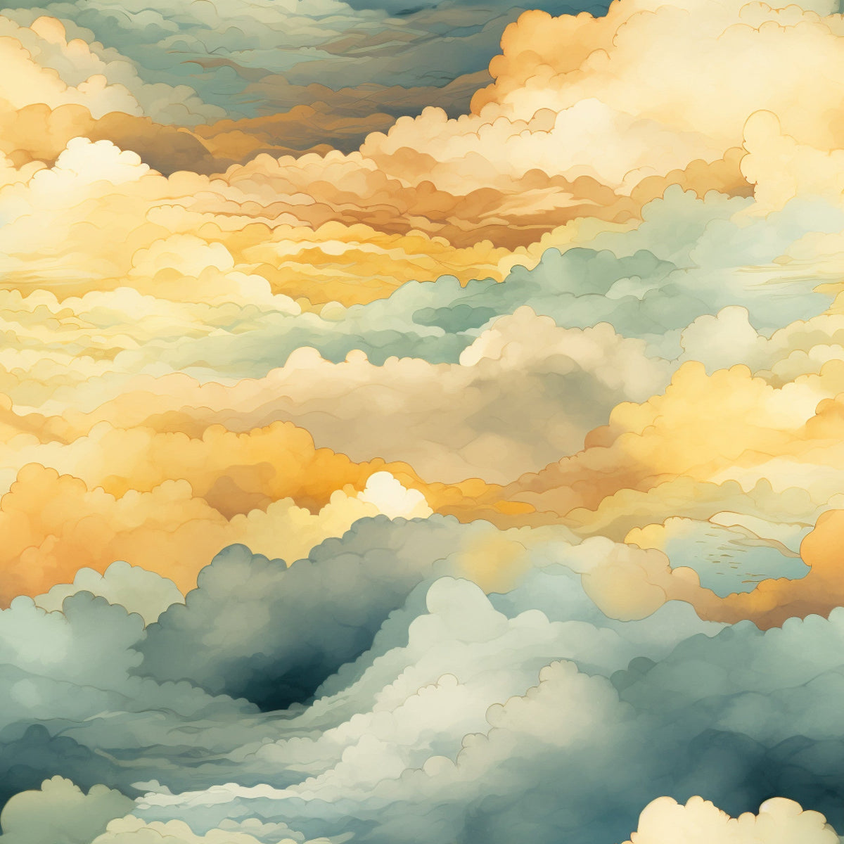 Gilded Clouds Pattern 3 Minky Fabric