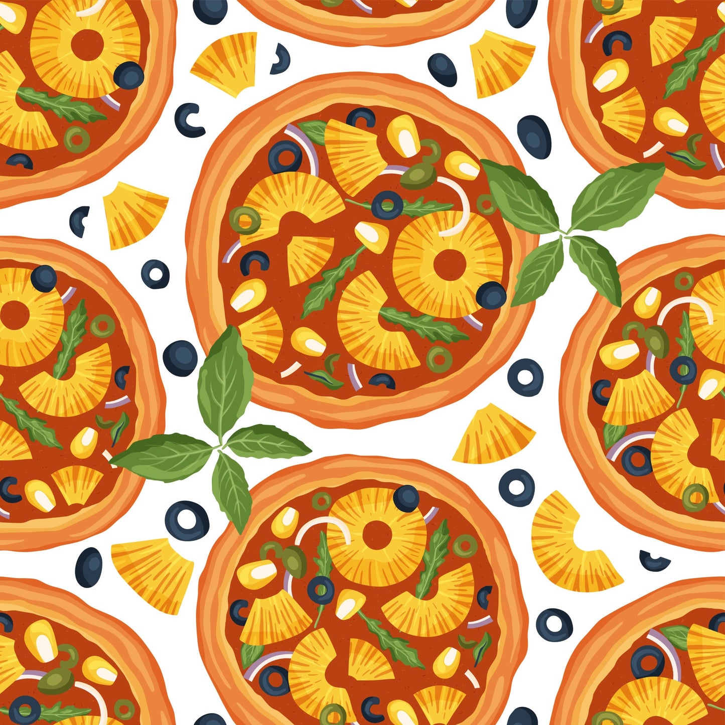 Pizza Pattern 9 Quilting Cotton Fabric