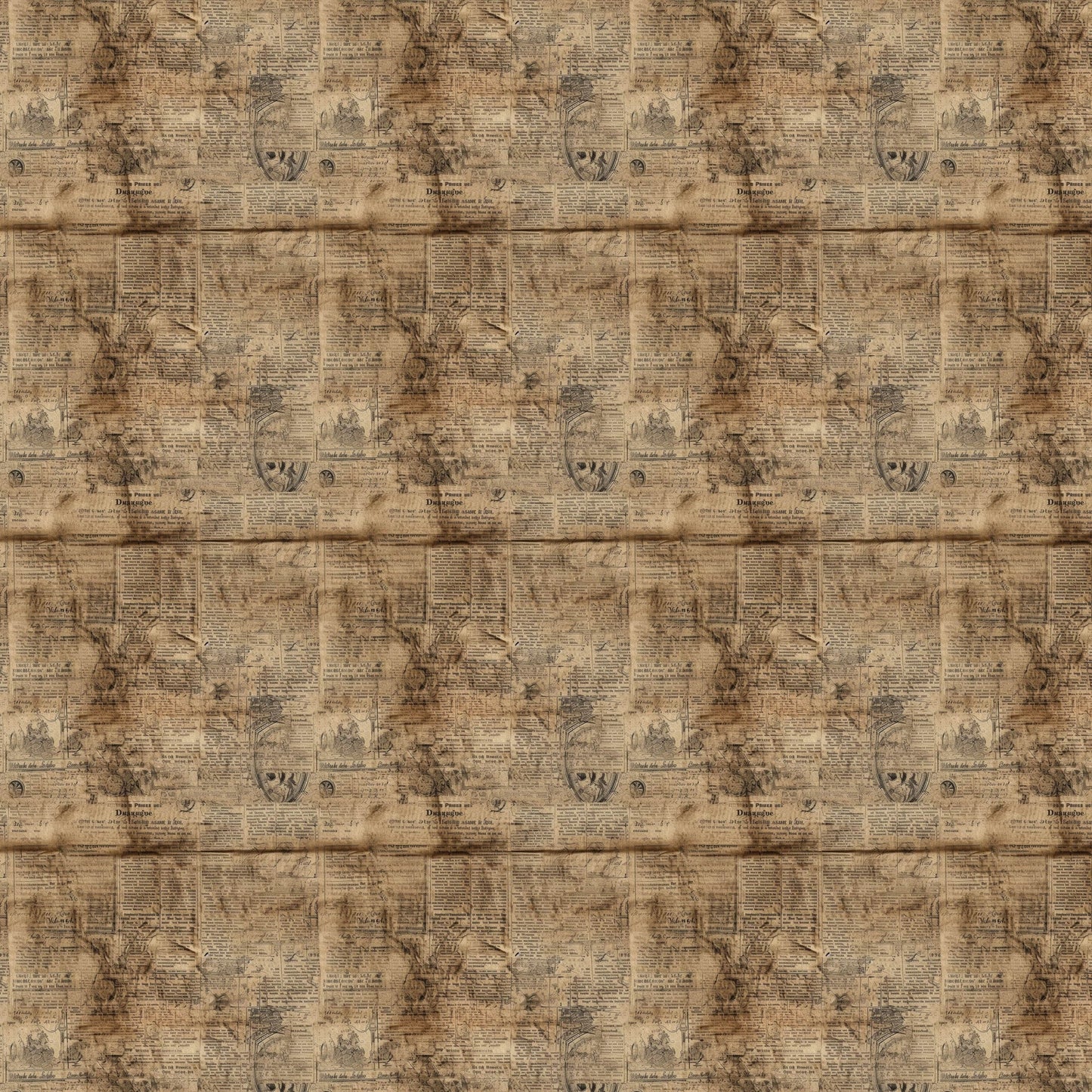 Old Newspapers Pattern 5 Quilting Cotton Fabric