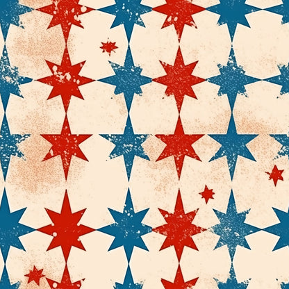 Faded Americana Pattern 16 Minky Fabric