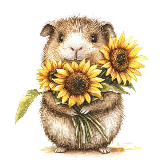 Cute Guinea Pigs Fabric Panel 23