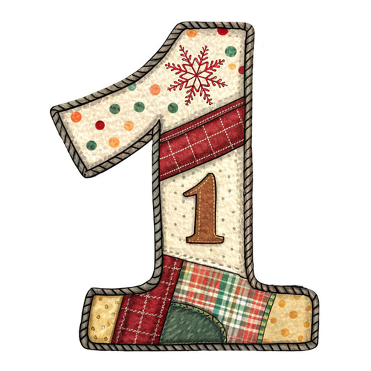 Christmas Patchwork Alphabet Fabric Panel 15