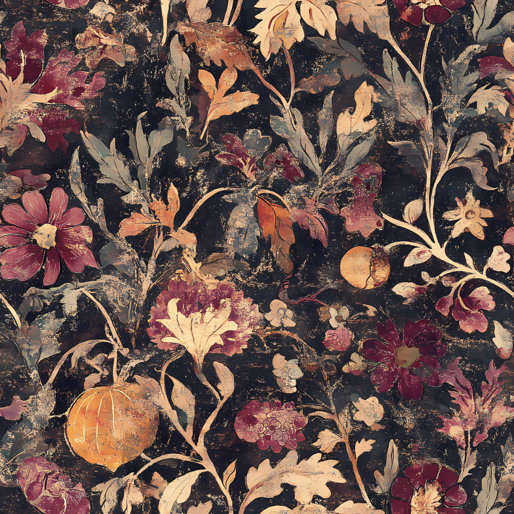 Midnight Harvest Garden Pattern 24 Minky Fabric
