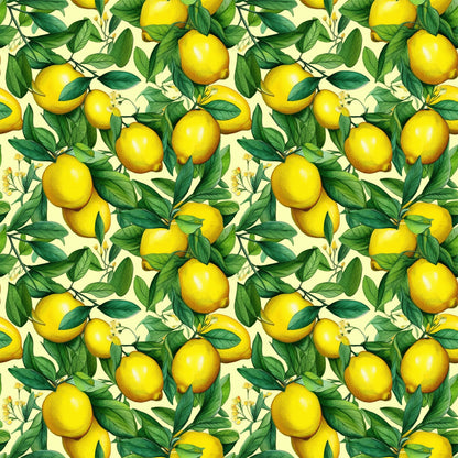 Lemons and Citrus Sour Splash Pattern 9 Quilting Cotton Fabric