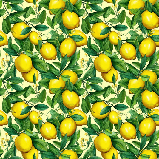 Lemons and Citrus Sour Splash Pattern 9 Quilting Cotton Fabric
