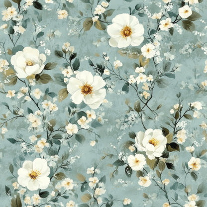 Painted Blossoms Pattern 15 Minky Fabric