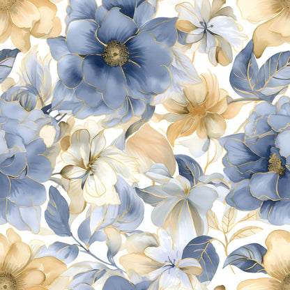 Gilded Blooms Pattern 1 Minky Fabric