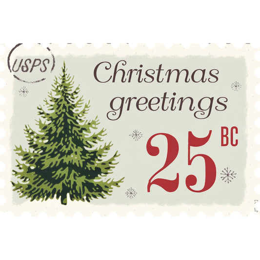 Vintage Christmas Postage Fabric Panel 4