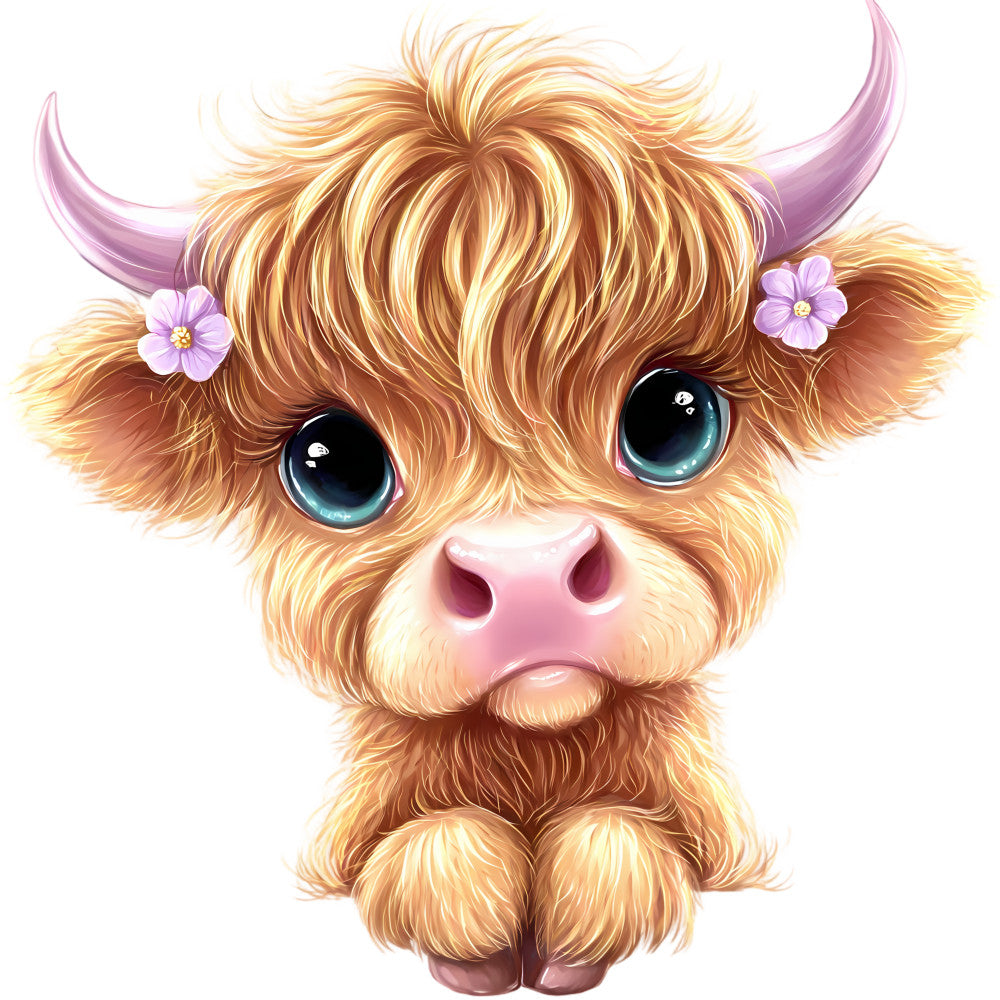 Adorable Highland Cows Fabric Panel 62