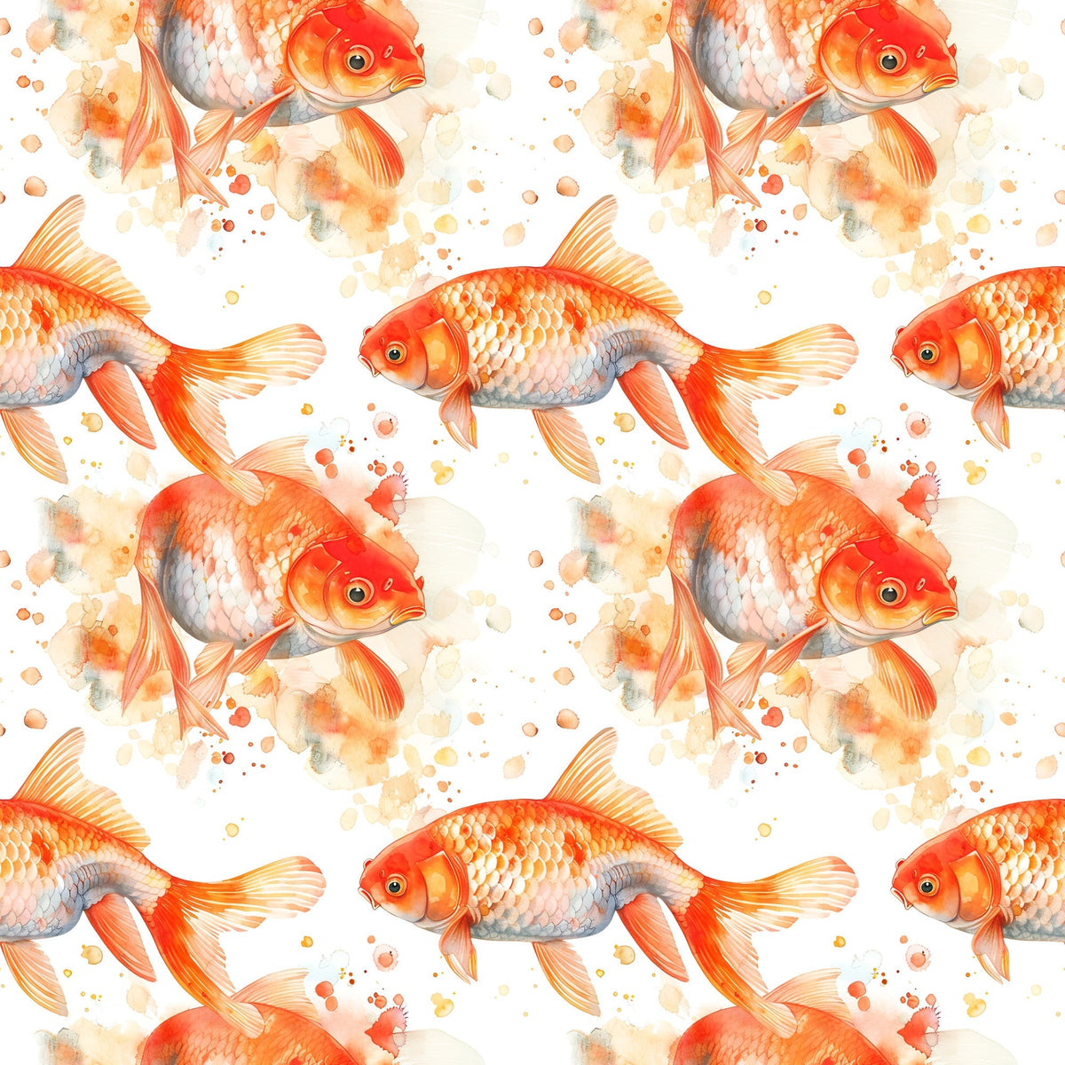 Painted Koi Pattern 16 Minky Fabric