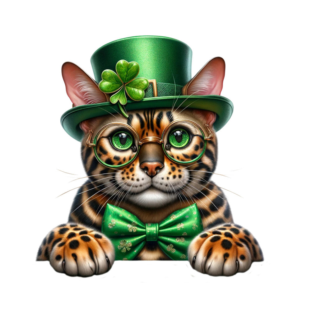St Patricks Day Cat Fabric Panel 18