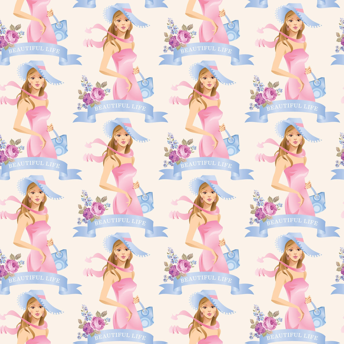 Rose Cameo Parlor Pattern 8 Minky Fabric