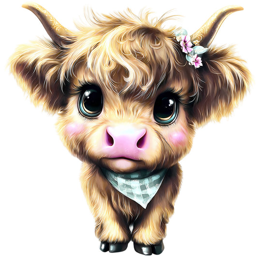 Adorable Highland Cows Fabric Panel 55
