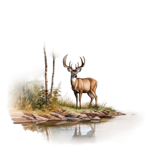 Watercolor Deer Fabric Panel 3