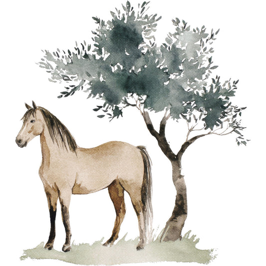 Watercolor Horses Fabric Panel 47