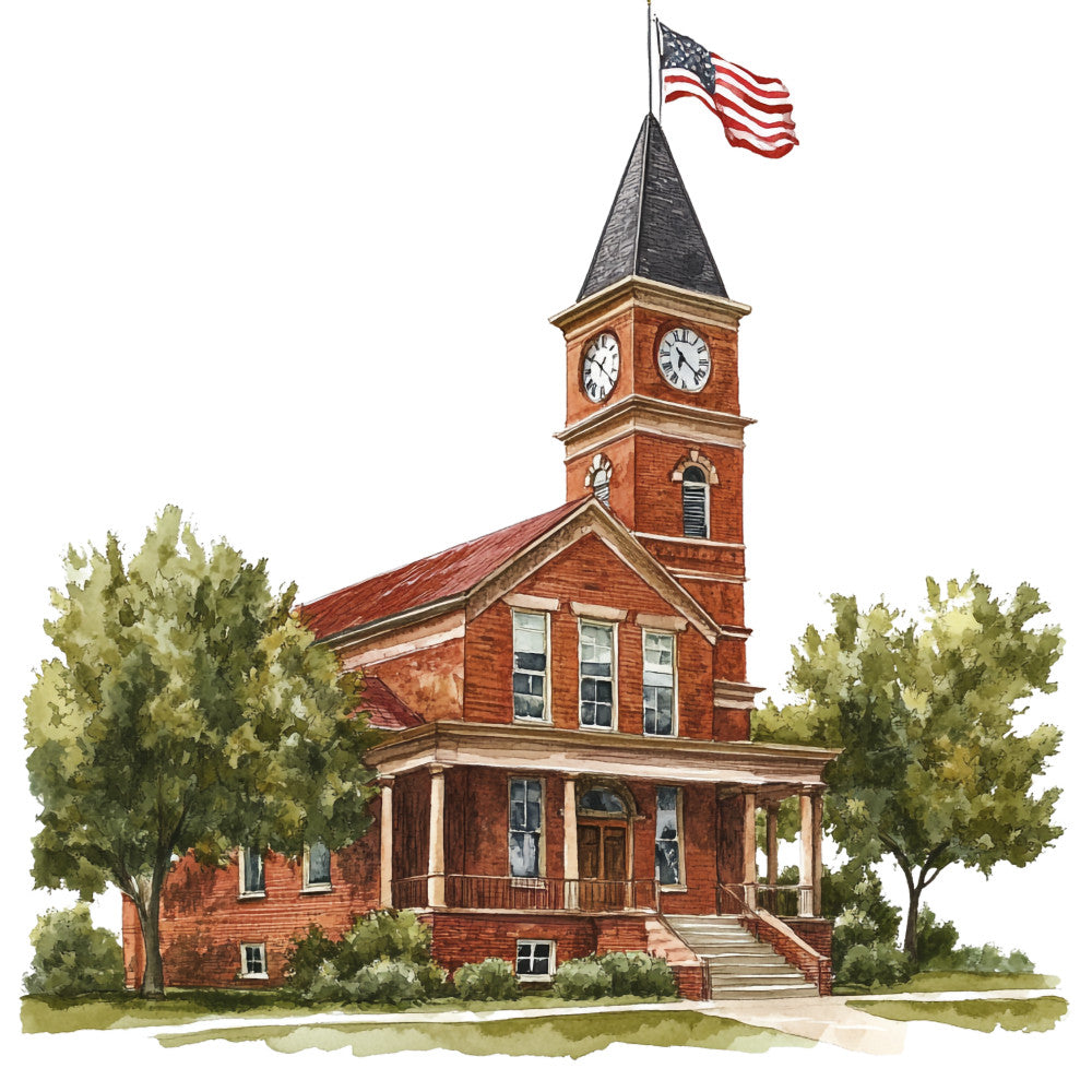 Watercolor Texas Fabric Panel 27