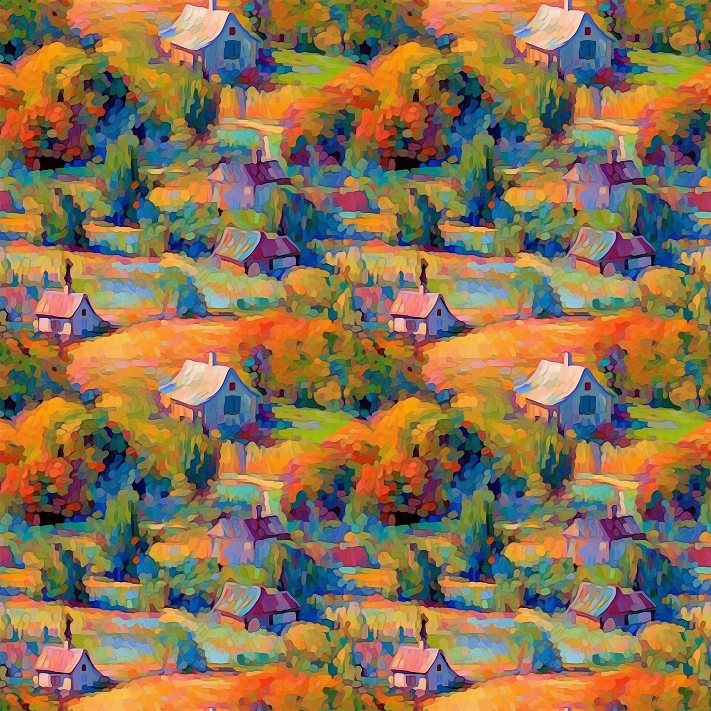 Monet Inspired Art Pattern 5 Quilting Cotton Fabric