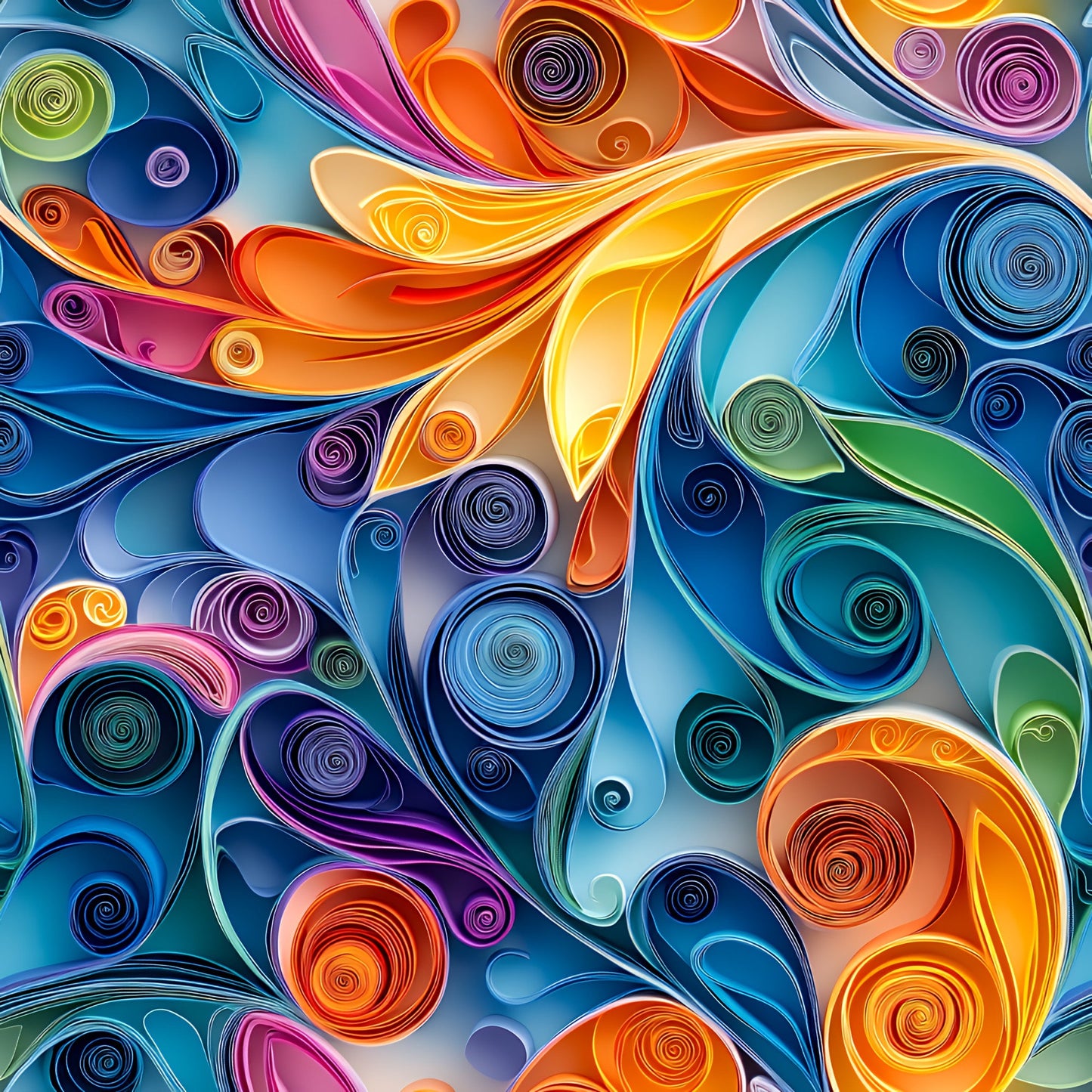 Abstract Paper Quilling Pattern 1 Quilting Cotton Fabric