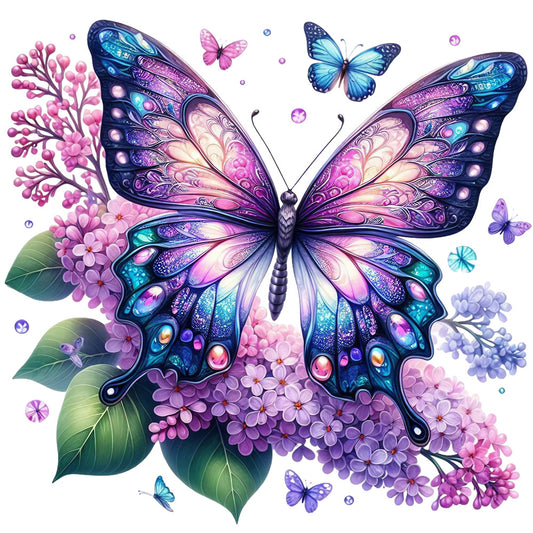 Spring Flowers and Butterflies Fabric Panel 2