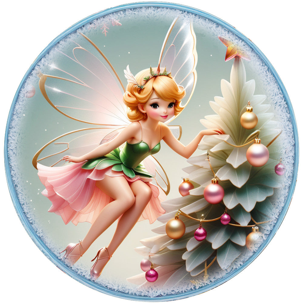 Winter Fairy Ornament Fabric Panel 36