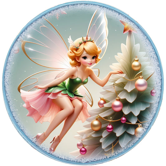 Winter Fairy Ornament Fabric Panel 36