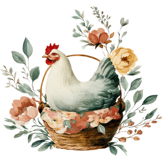 Farmhouse Chicken Decor Fabric Panel 26
