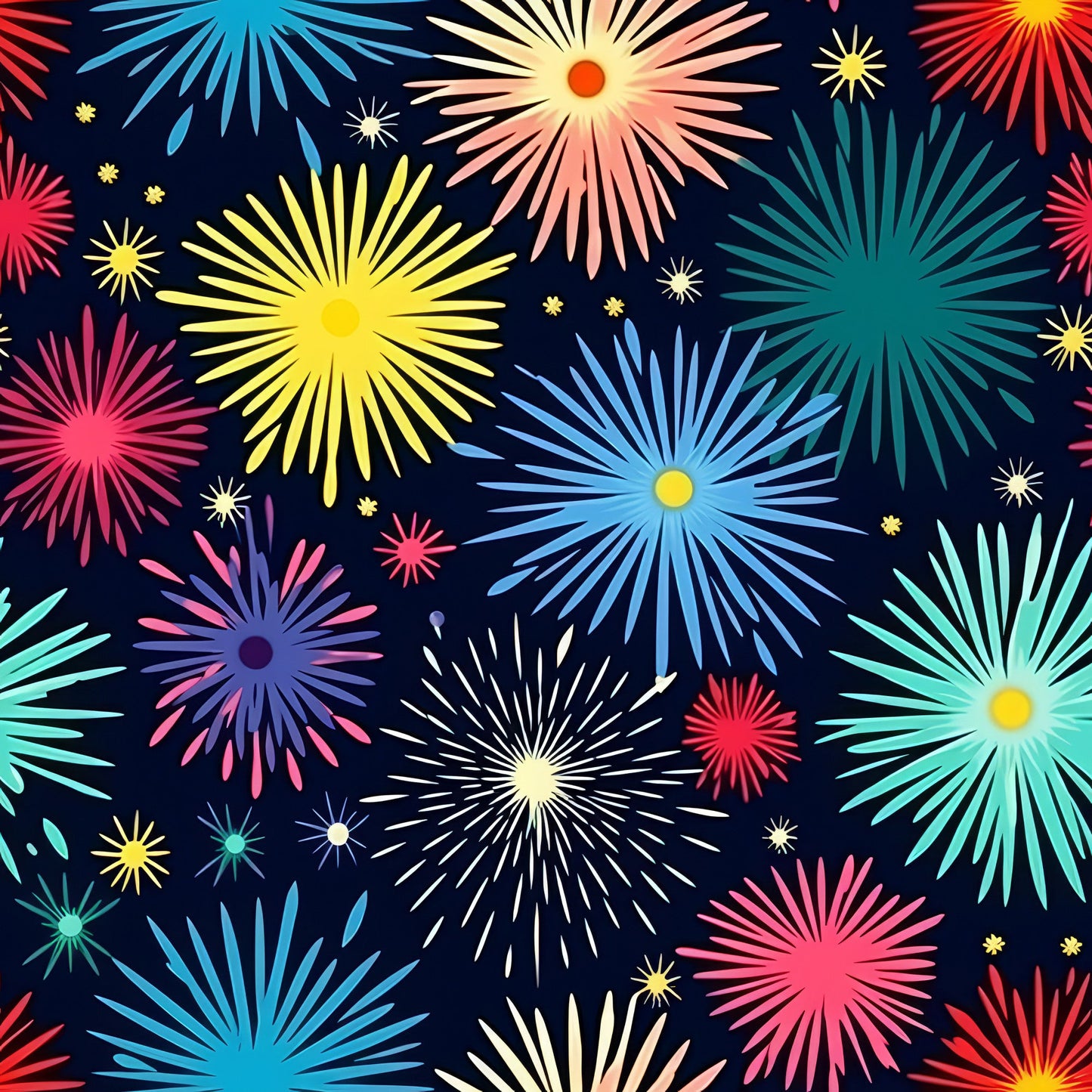 Colorful Fireworks Pattern 1 Quilting Cotton Fabric