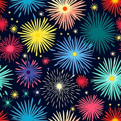 Colorful Fireworks Pattern 1 Quilting Cotton Fabric