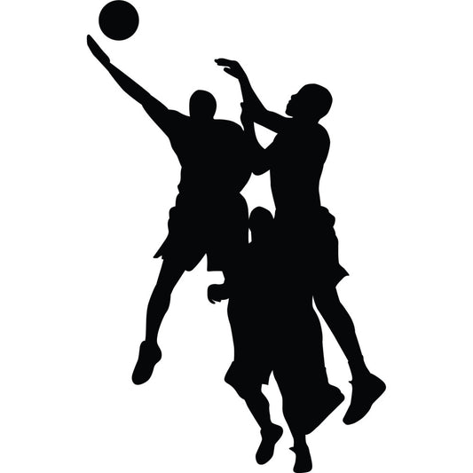 basketball, sports, silhouette, black, athletic, action, game, players, jumping, ball, competitive, modern, youth, team sports, dynamic, movement, streetwear, urban, masculine, recreation, fitness, exercise, performance, court, slam dunk, competitive sports, contemporary
