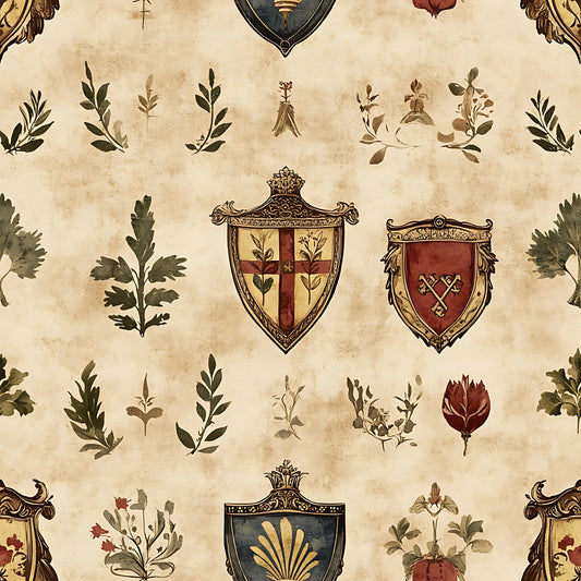 Medieval Heraldry Pattern 10 Minky Fabric