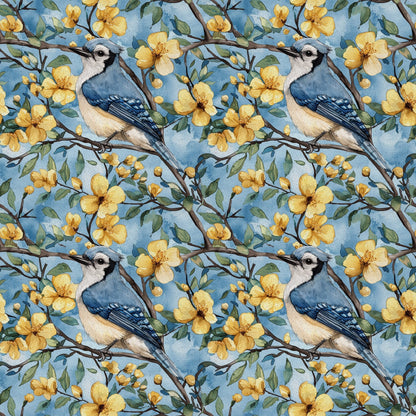 Songbird Branches Pattern 4 Minky Fabric