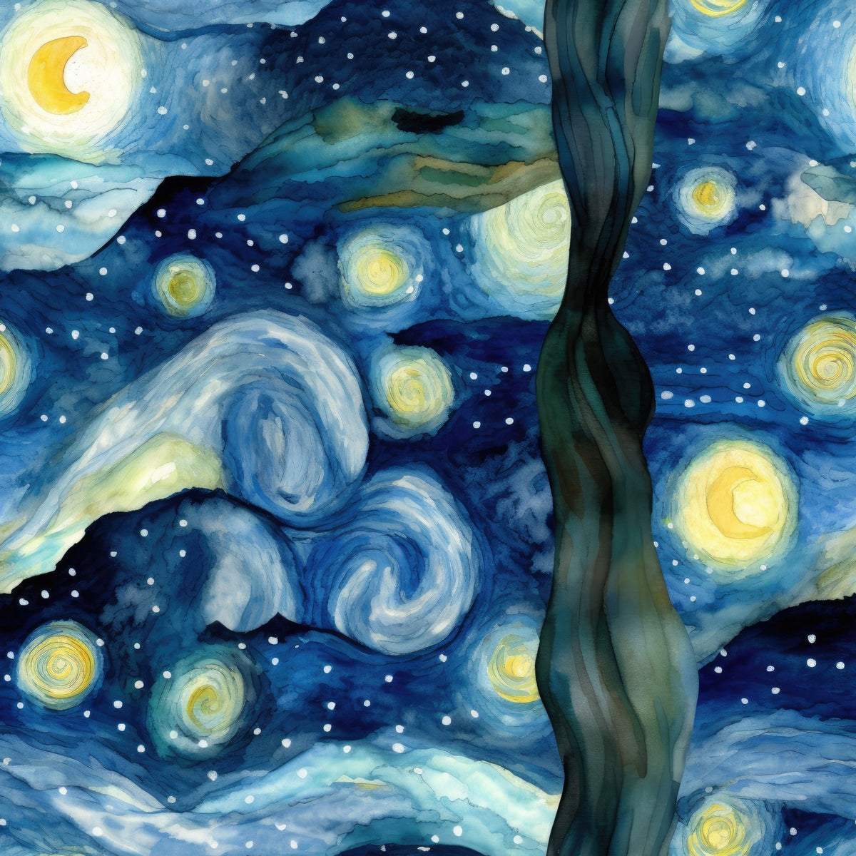 Swirling Skies Pattern 8 Minky Fabric