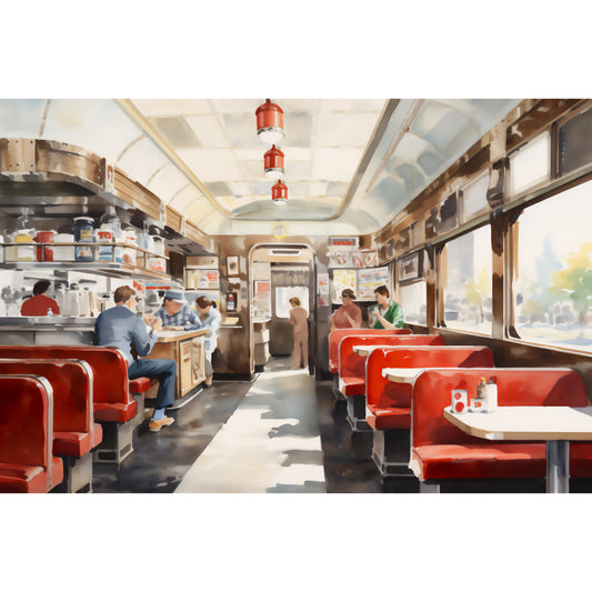 Retro Diner Fabric Panel 3
