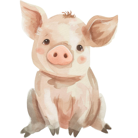 Watercolor Farm Fabric Panel 47