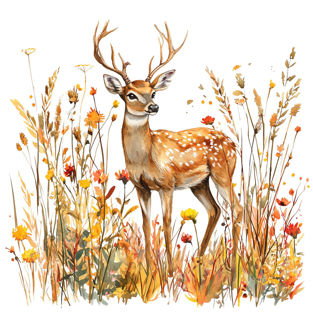 Deer in Nature Fabric Panel 3
