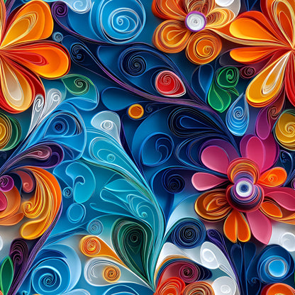 Abstract Paper Quilling Pattern 5 Quilting Cotton Fabric