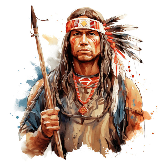 Life Of Native American Fabric Panel 7