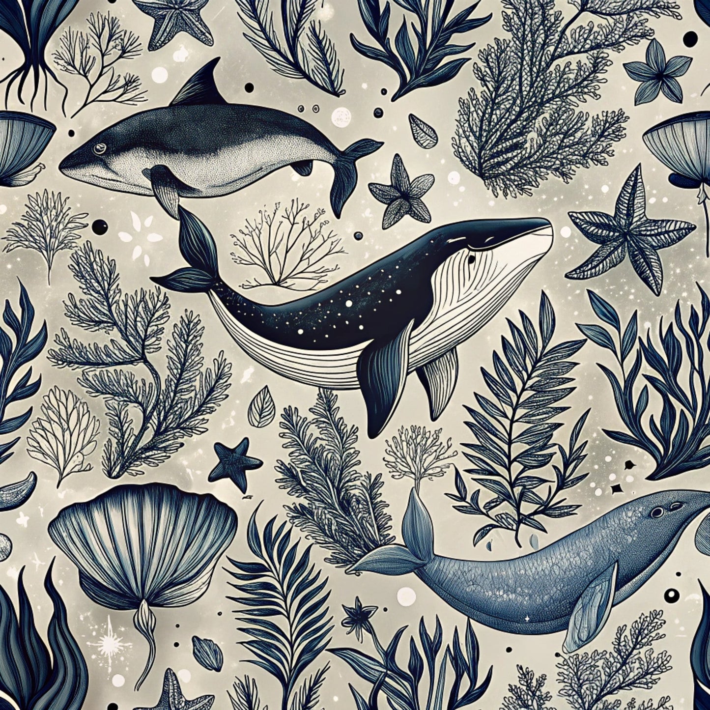 Magical Sea Pattern 6 Quilting Cotton Fabric