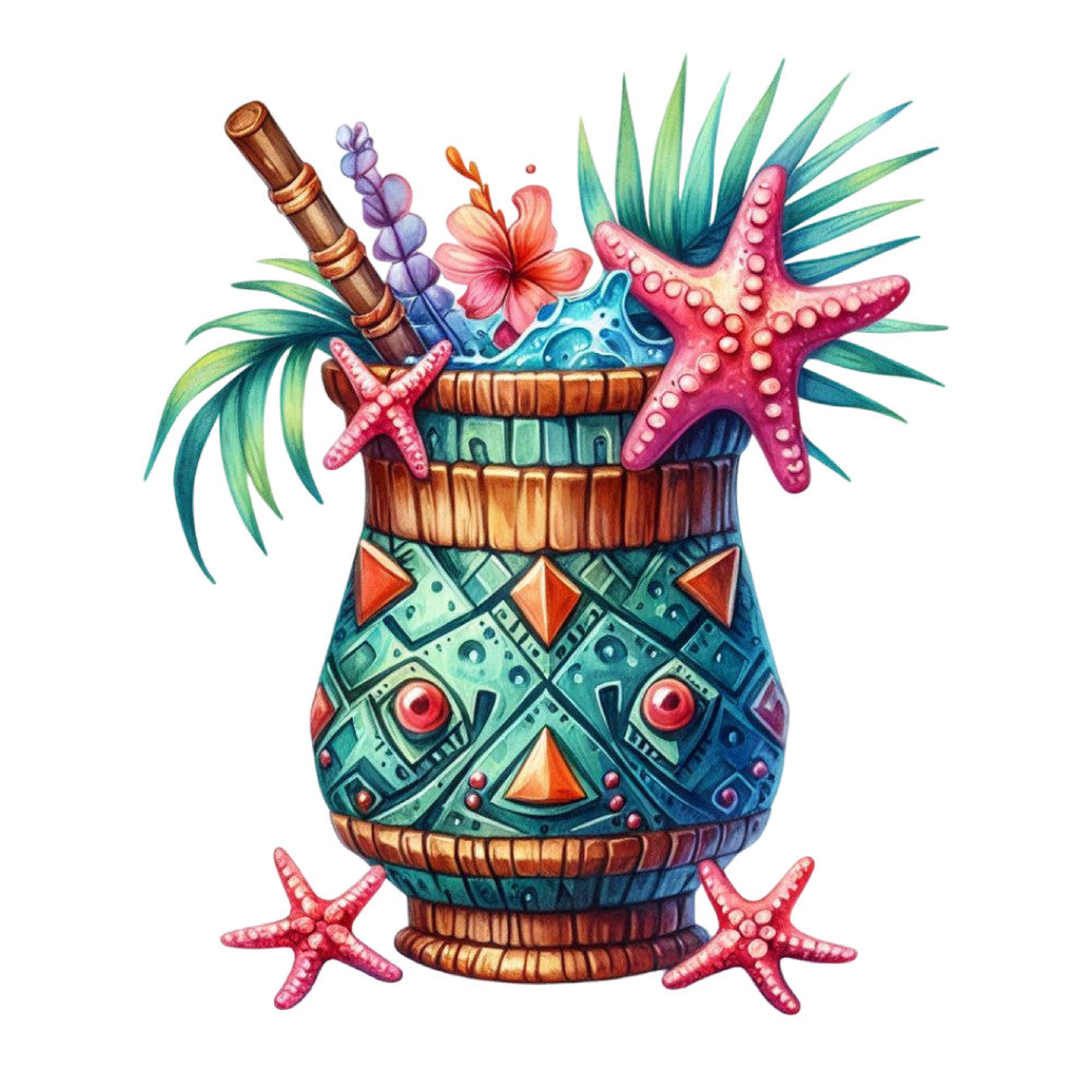 Tiki Cups Fabric Panel 17