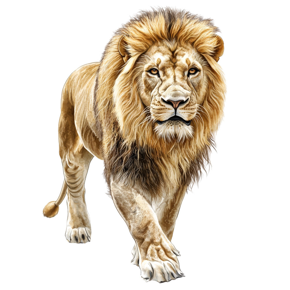 Watercolor Lion Fabric Panel 28