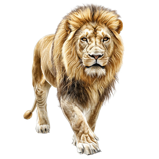 Watercolor Lion Fabric Panel 28