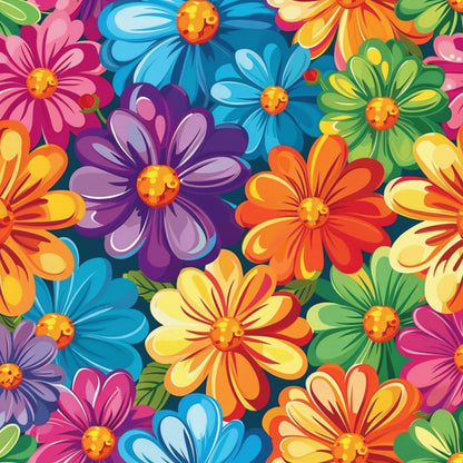 Psychedelic Petals Pattern 9 Minky Fabric