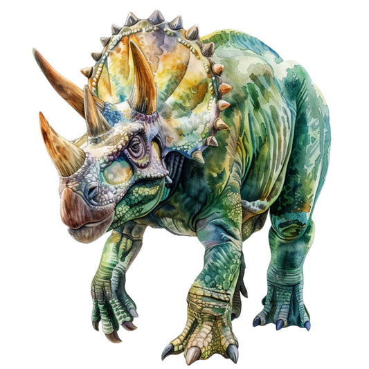 Watercolor Dinosaurs Fabric Panel 19